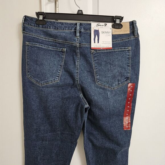 NWT Seven7 High-Rise Skinny Jeans Women's Size 14 (34x28) Blue Medium Wash - Picture 9 of 10